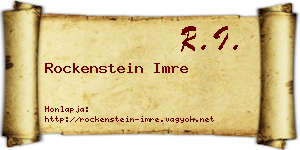 Rockenstein Imre névjegykártya